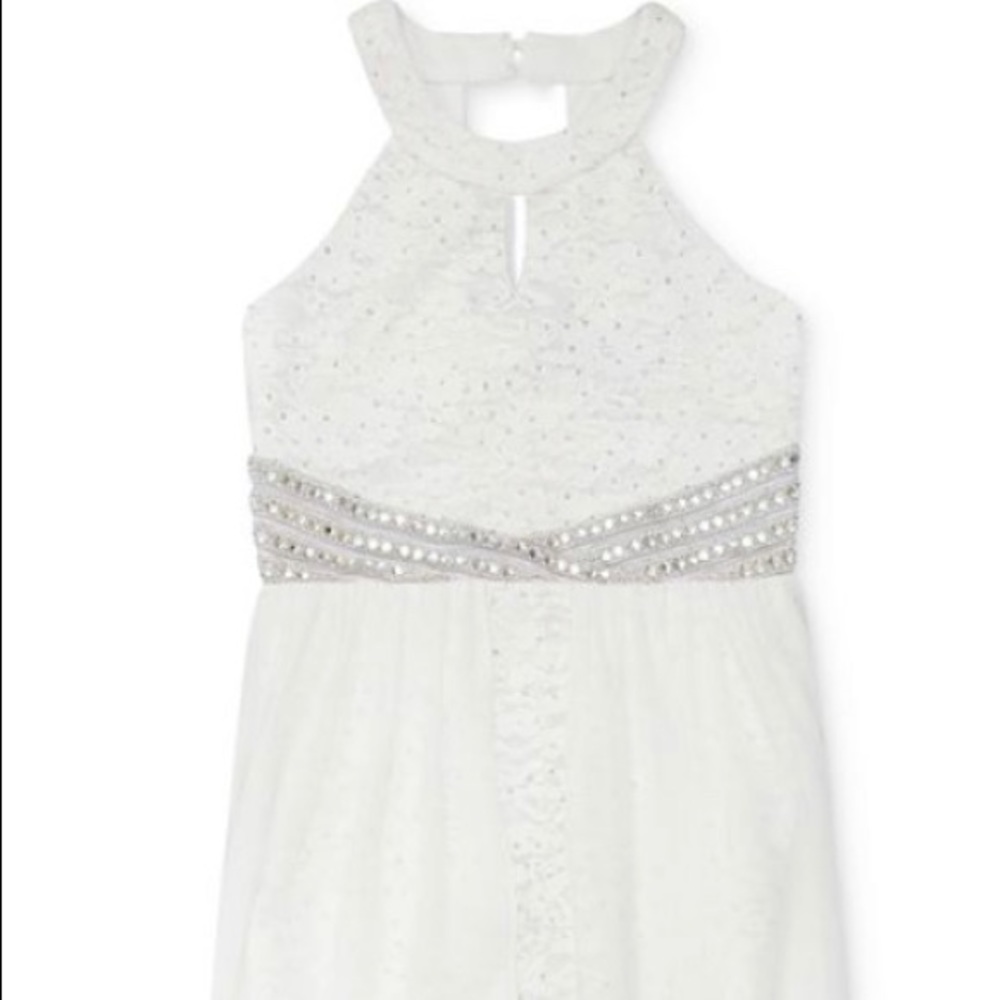 Elegant lace & rhinestone romper
